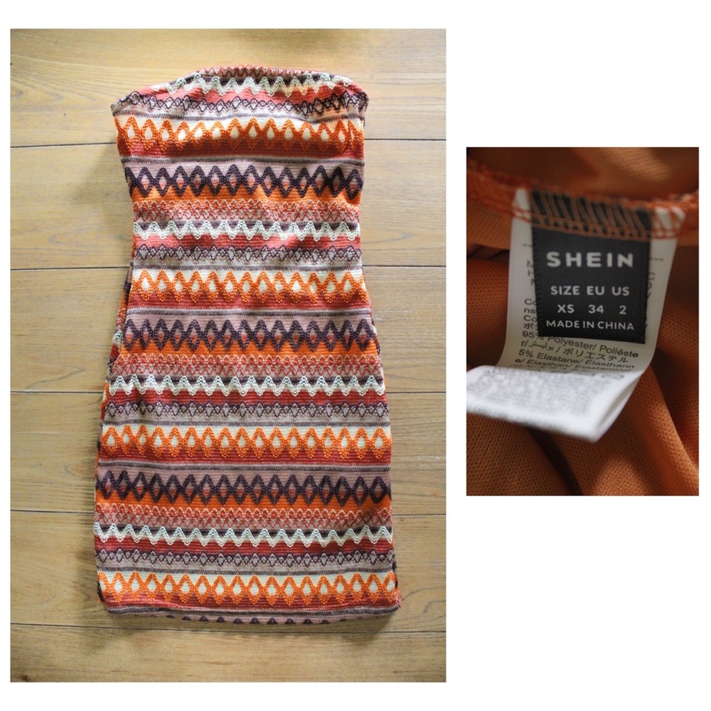 Shein Retro Crochet Tube Dress XS 2 Preowned